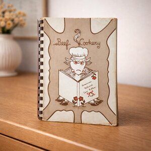 1956 Beef Cookery Vintage Cookbook American National CowBelles Mid Century Kitch